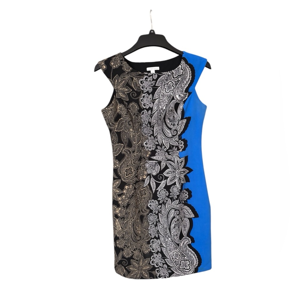 New York & Company Blue and Black Sheath Dress Size 4